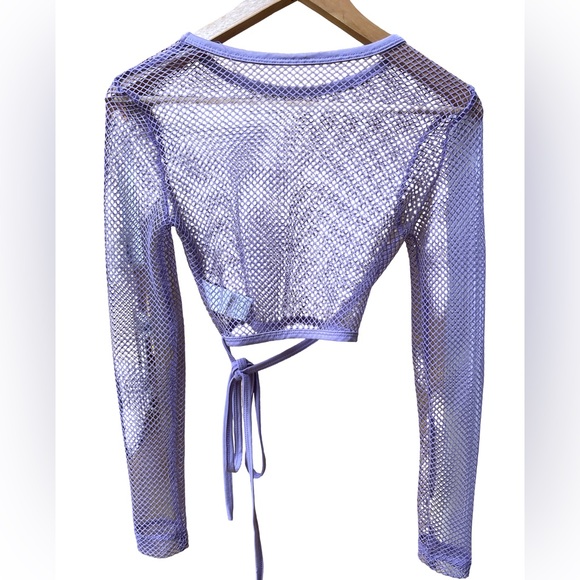 SHEIN Purple Icon Fishing Net Crop Top XS - Picture 2 of 4